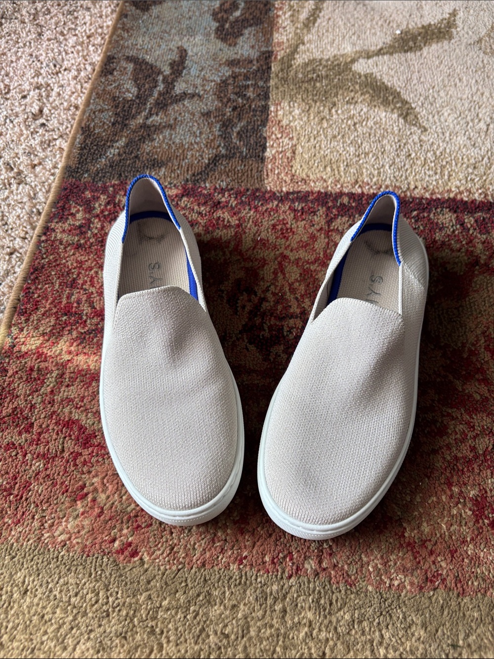 Rothys The Sneaker Sand Beige Slip On Knit Shoes Womens Size 7 MachineWashable
